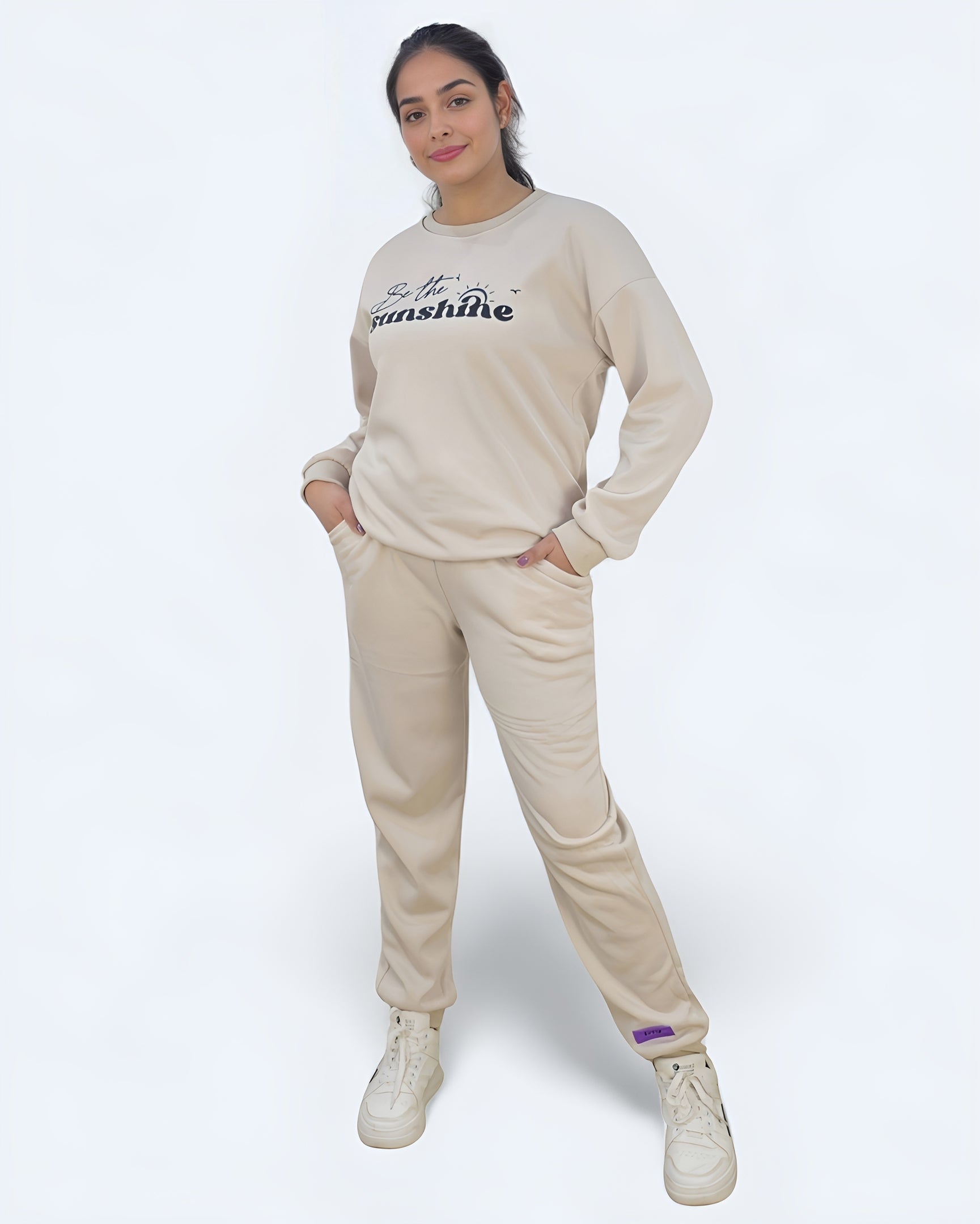 Ladies Solid Sweatshirt Joggers