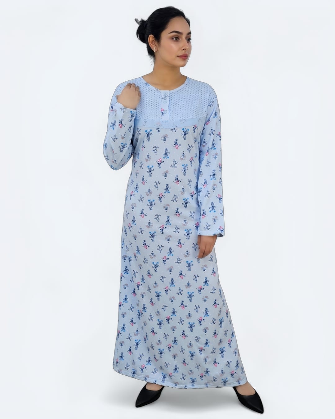 Ladies Classic Floral Printed Full Sleeve Maxi