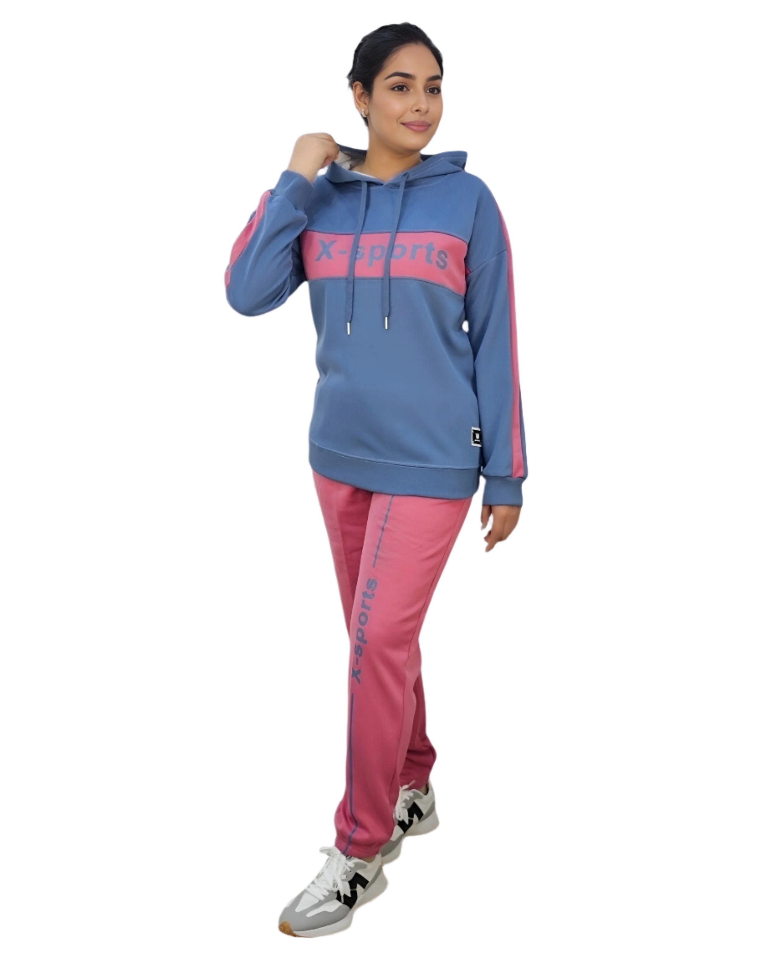 Solid Colorblock Women Jogging Suit