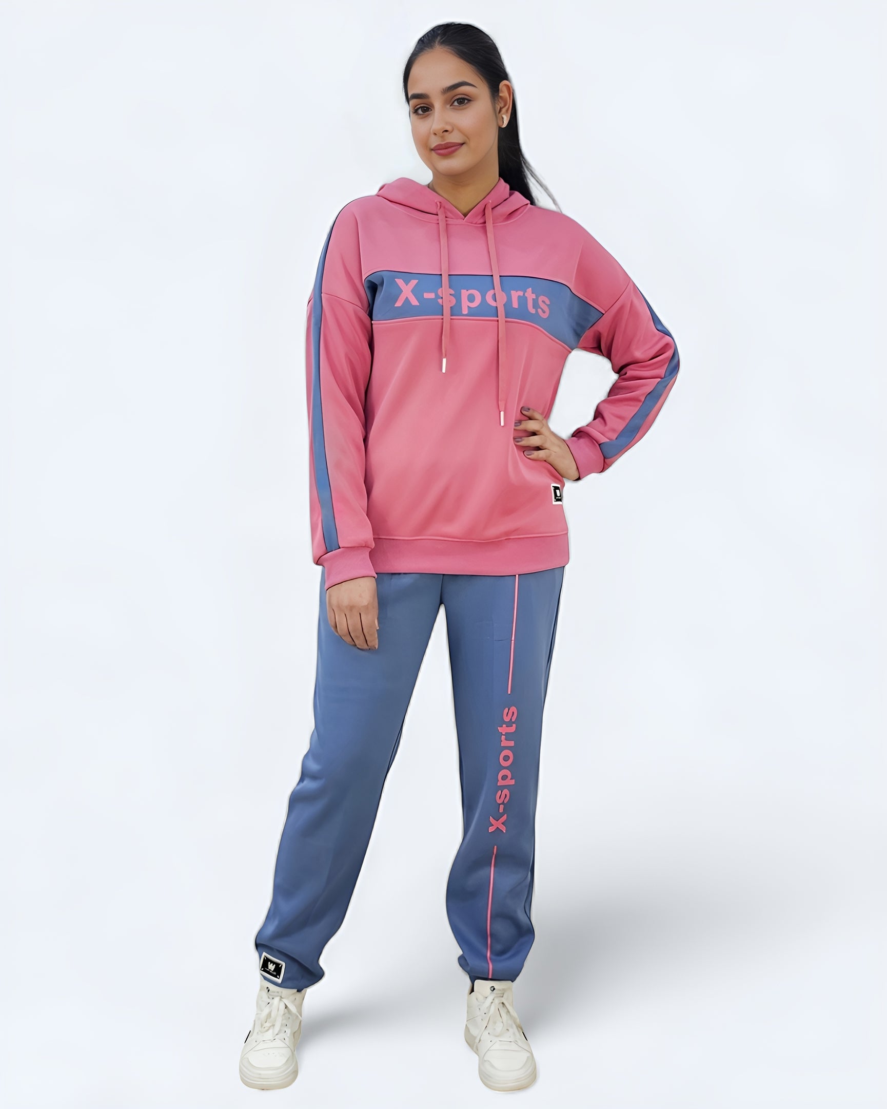 Solid Colorblock Women Jogging Suit