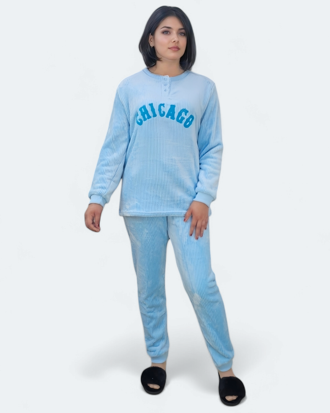 Ladies Fleece Chicago Pajama Set