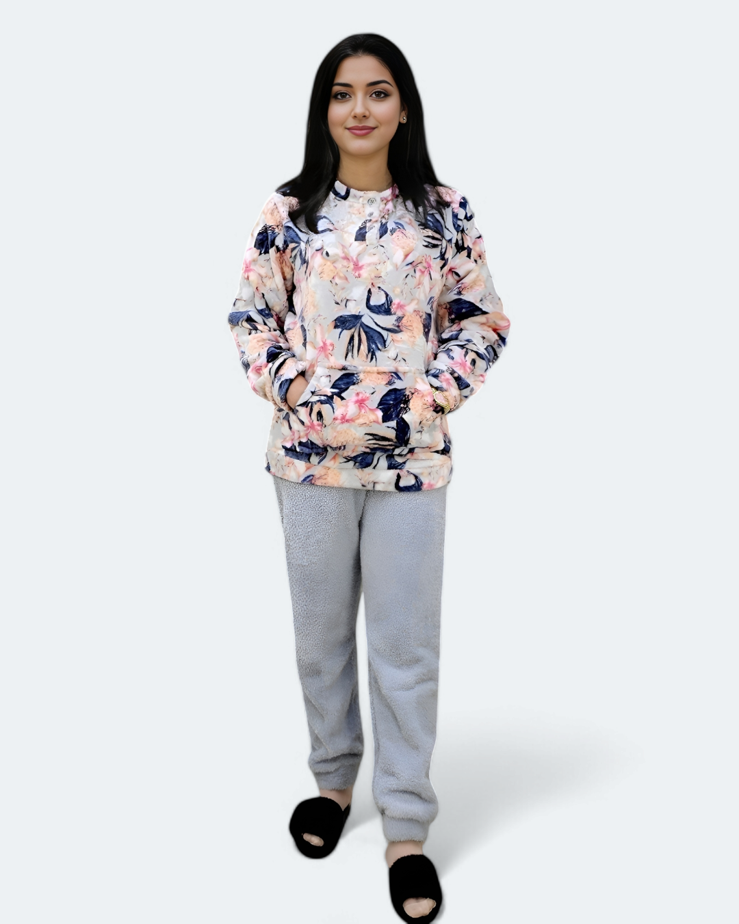 Ladies Coral Fleece Pajama Set