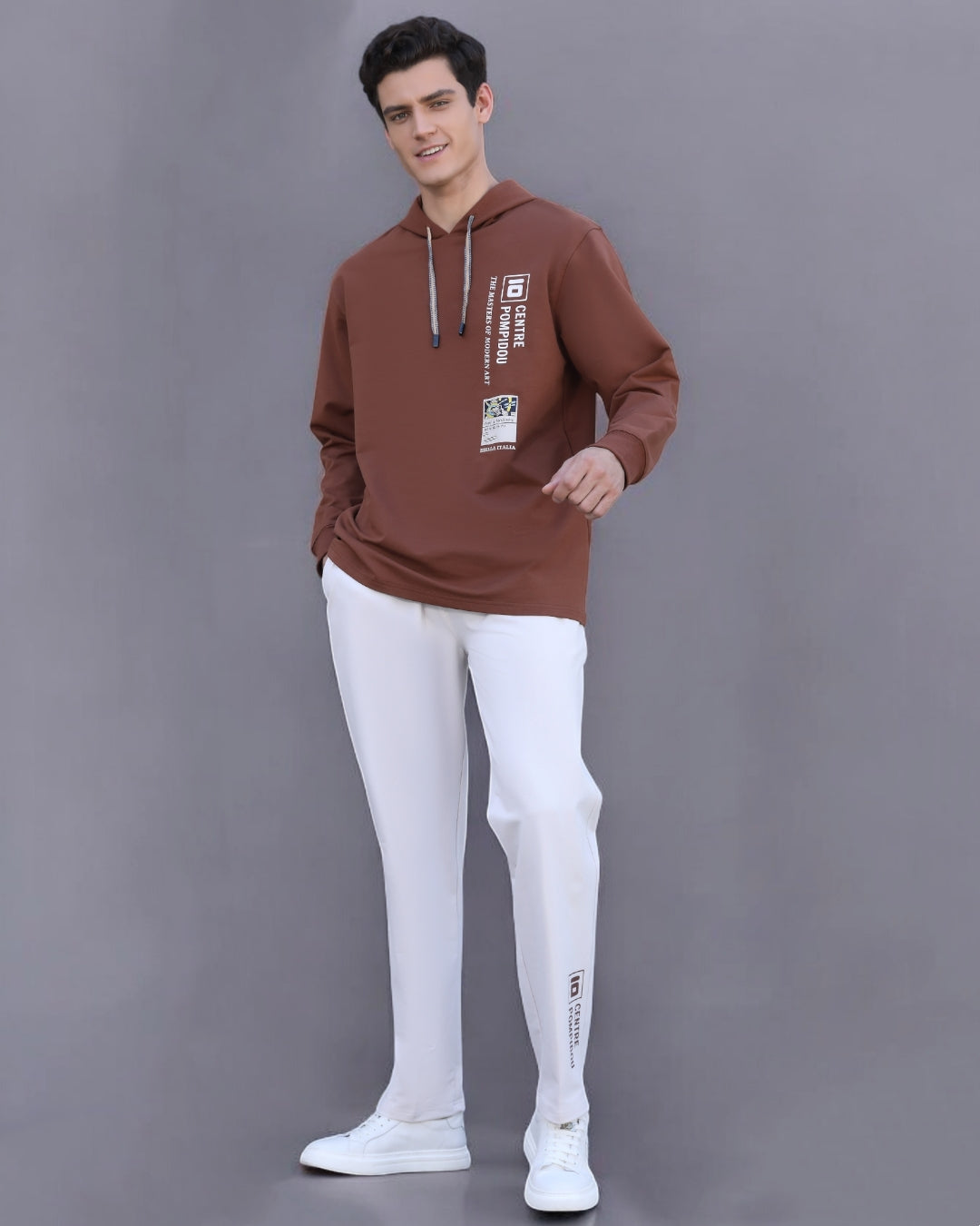 Mens Cotton Blend Hooded Sweatshirt with Joggers