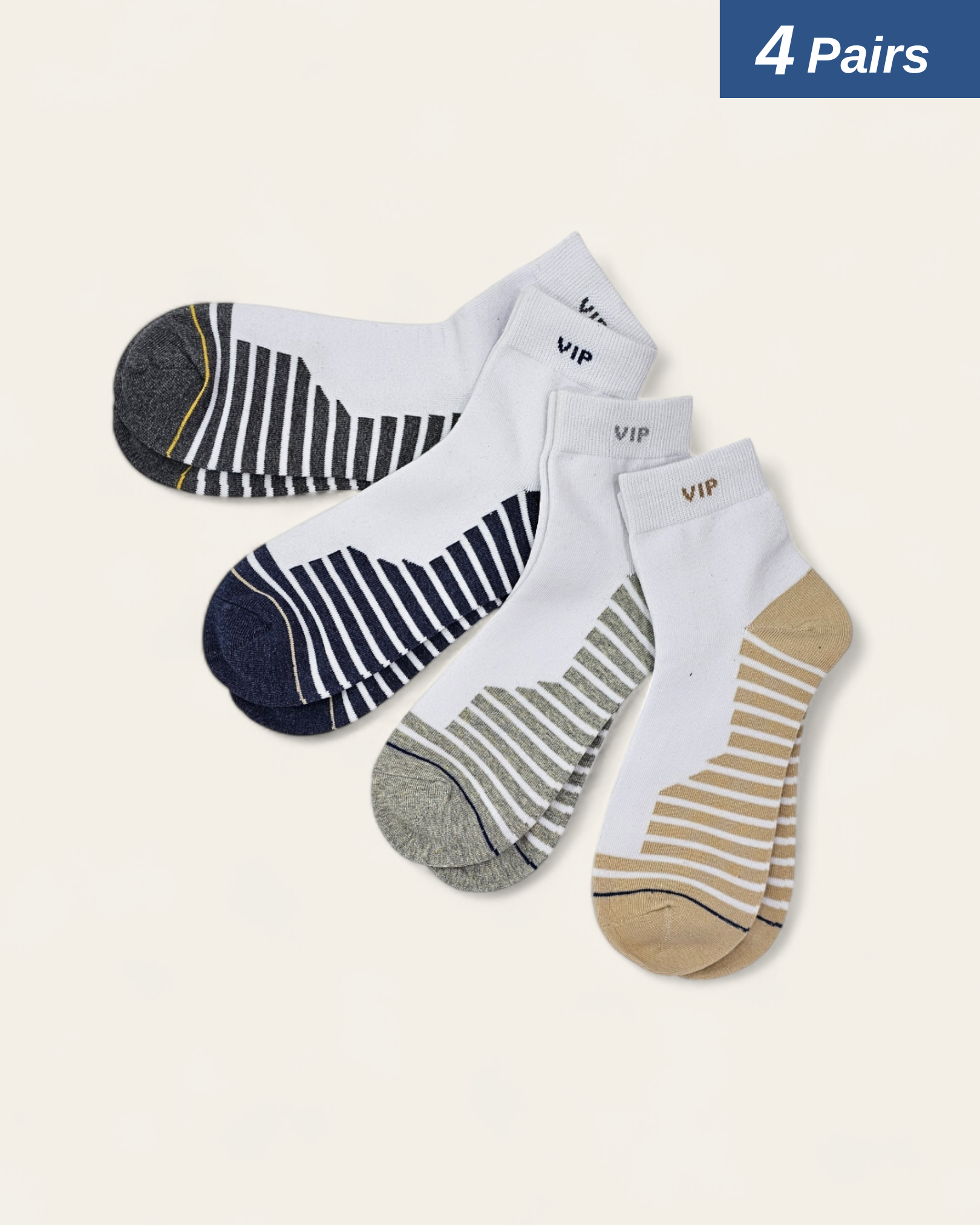 Mens Bottom Striped Ankle Socks Set