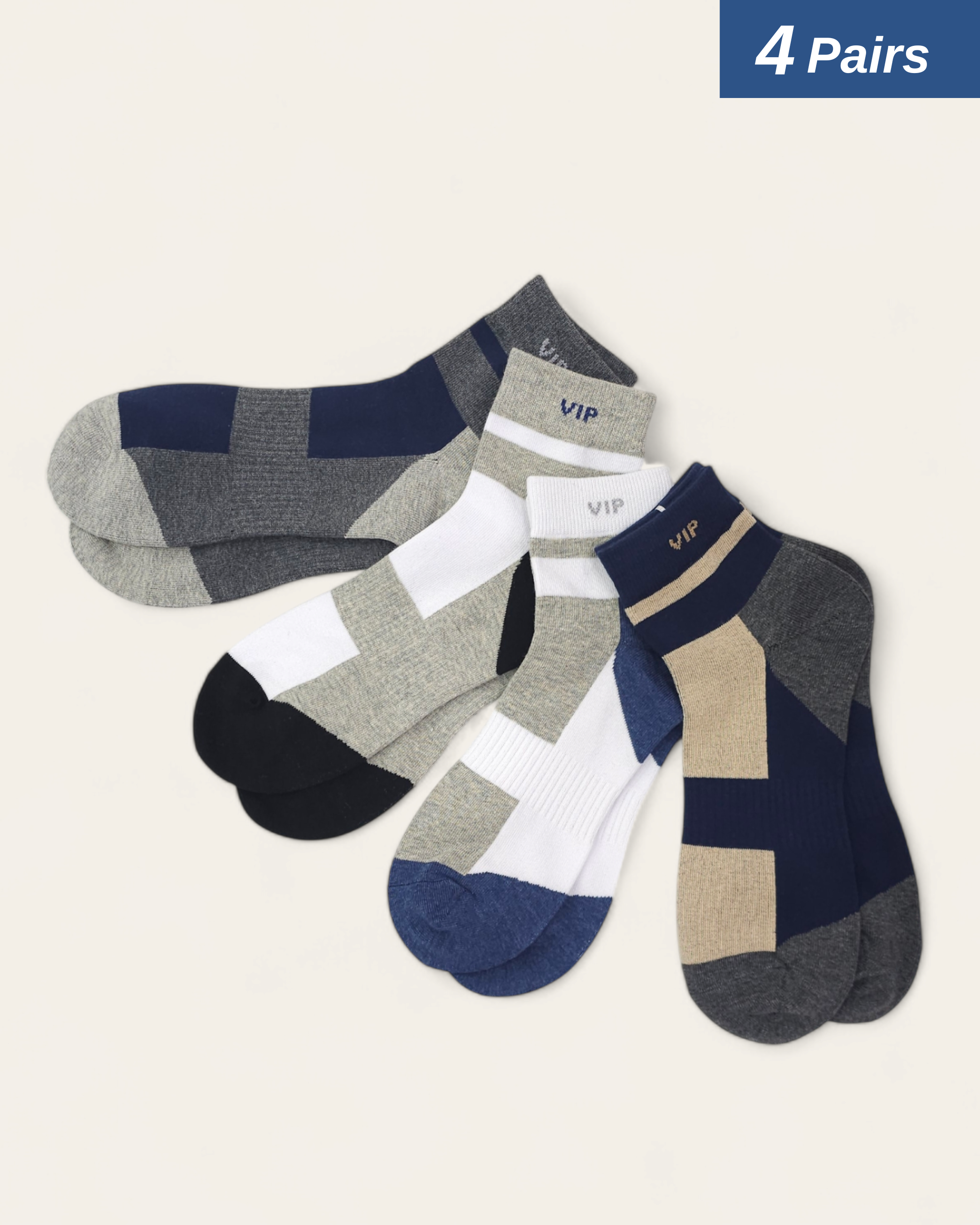 Mens Color Block Winter Ankle Socks Set